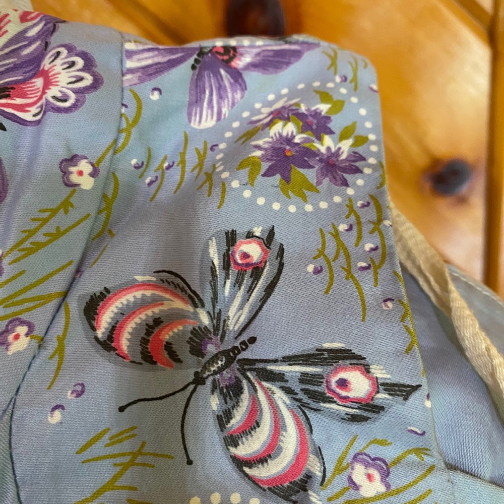 Vintage 1950s NWT Prentiss Lane Dorothy Burns Butterfly Floral Dress 11 ILGWU - Picture 11 of 13